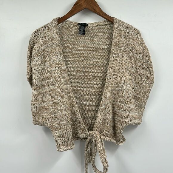 Theory Gold and Cream Cardigan Sweater with Tie Small - Picture 1 of 4